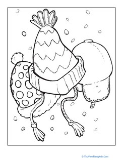 Winter Hats Coloring Page